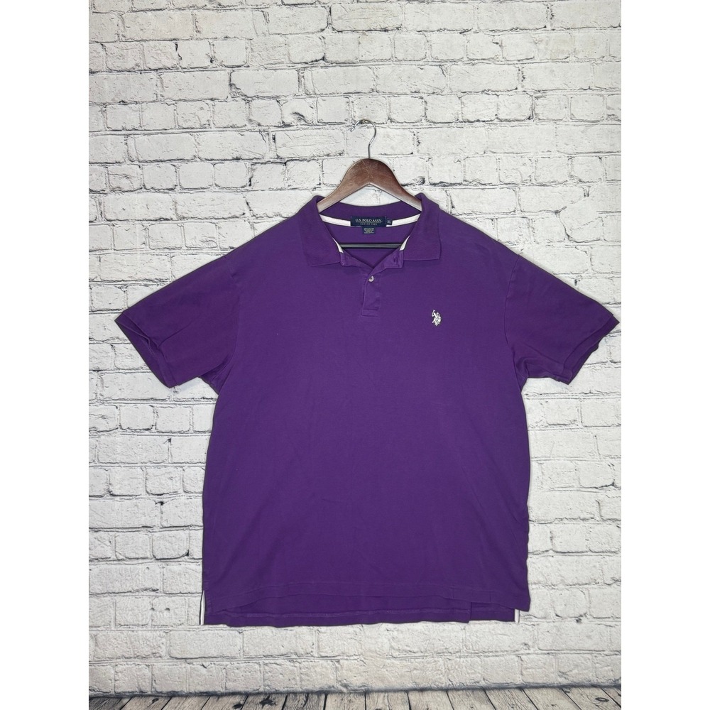 US Polo Assn Mens Purple Luxury‎ Feel Polo Shirt XL Embroidered Logo
